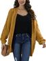 Suéter de cardigã Ferrtye feminino Chunky Cable Kit amarelo Imagem de Suéter de cardigã Ferrtye feminino Chunky Cable Kit amarelo