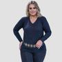 Suéter Feminino Básico Modal Gola V - NET TRICOT Imagem de Suéter Feminino Básico Modal Gola V