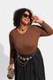 Suéter feminino Khaki Cable Top RITERA Plus Size 3GG 22W 24W Imagem de Suéter feminino Khaki Cable Top RITERA Plus Size 3GG 22W 24W