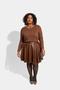 Suéter feminino Khaki Cable Top RITERA Plus Size 3GG 22W 24W Imagem de Suéter feminino Khaki Cable Top RITERA Plus Size 3GG 22W 24W