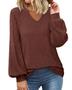 Suéter Messic Vermelho Feminino - Mangas Lanternas para Inverno Imagem de Suéter Messic Vermelho Feminino - Mangas Lanternas para Inverno