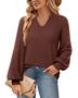 Suéter Messic Vermelho Feminino - Mangas Lanternas para Inverno Imagem de Suéter Messic Vermelho Feminino - Mangas Lanternas para Inverno