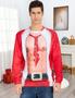 Imagem de Suéter RAISEVERN Ugly Christmas Funny Muscle Design Masculino Vermelho