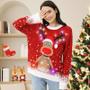 Imagem de Suéteres de Natal FWV Ugly 2024 Light Up Reindeer Red