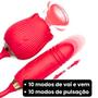 Imagem de Sugador Clitoriano Duplo Vibrador Vai e Vem Pulsação Recarregável Estimulador Clitóris Feminino SexShop