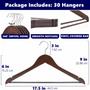 Imagem de Suit Coat Hangers Amber Home Solid Wood, pacote com 30 acabamentos retrô