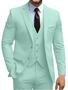 Imagem de Suit Lipoon, 3 peças, Slim Fit, verde menta sólido para homens