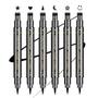 Imagem de Sumeitang 6 Pcs Selos de delineador de cabeça dupla Definir caneta black liquid eye liner com estrela, lua, coração, flor, sorriso, triângulo carimbo stencils formas para mulheres Kit de maquiagem impermeável impermeável Smudgeproof