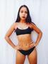 Imagem de Sunkini Preto com det. Rosa ou Verde para natação ou hidroginástica Hidromania Rio Natação