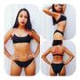 Imagem de Sunkini Preto com det. Rosa ou Verde para natação ou hidroginástica Hidromania Rio Natação