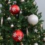 Imagem de Sunnydaze 3-Count 6-Inch Shatterproof Christmas Ball Ornaments with Hooks - Brilho e Brilho Bauble Style Tree Decorations Set for Holiday Decor and Gatherings - Vermelho / Prata