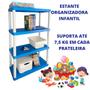 Imagem de Super Estante Modular Plástico Infantil 97cm Casa Brinquedo - AZUL