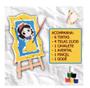 Imagem de Super Kit Pintura Princesa C/ 4 Telas + Cavalete + 6 Tintas - Brincadeira de Criança