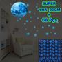 Imagem de Super Lua 30cm + 68 Img (Estrelas e Esferas) Azul - Adesivos  Brilham no Escuro Fosforescentes - Decoração Quarto Infantil