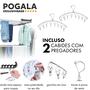 Imagem de Super Varal Vertical de Chão Dobrável 3 Andares em Aço Inox Mais Reforçado e Resistente - Varal com Abas Retrátil e Dois Cabides Meia Lua Inclusos