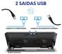 Imagem de Suporte Ajustável Notebook até 17" Base Gamer LED Azul 2 Cooler Silencioso com suporte p/ celular
