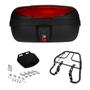 Imagem de Suporte Bagageiro Aço Preto Titan 125 1995 à 1999 + Bau 45L Vermelho Fumê Cristal