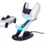 Imagem de Suporte Base Dock Carregador 2 Controles Com Led Compativel com play 5 e ps5