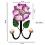 Imagem de Suporte Cabideiro Rústico de Parede em Ferro com Flor (TN2299CF1.6) com 1 ou 2 Ganchos