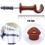 Imagem de Suporte Cortina Varão Simples 19mm 2 Unidades com Ponteira Mogno