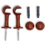Imagem de Suporte Cortina Varão Simples 19Mm 2 Unidades Ponteira Mogno