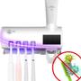Imagem de Suporte de Escovas de Dentes com LED UV e Dispenser Automático de Pasta  Funcional e Compacto