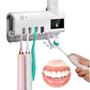 Imagem de Suporte de Escovas de Dentes com LED UV e Dispenser Automático de Pasta  Funcional e Compacto
