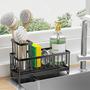 Imagem de Suporte de esponja Cisily para pia de cozinha com porta-escovas Stainl