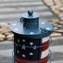 Imagem de Suporte de lanterna Vintage Metal American Flag Vintage Tealight