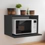 Imagem de Suporte de Micro-ondas e Air Fryer Preto em MDF - Organize Sua Cozinha com Estilo e Praticidade
