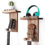 Imagem de Suporte de Parede para Guitarra Keebofly - com 2 Porta-Palhetas de Madeira