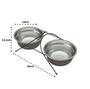 Imagem de Suporte Duplo Comedouro Pet Aramado Aço Preto Fosco Pote Médio Inox - 1484 Stolf