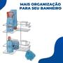 Imagem de Suporte Duplo para Banheiro Cantoneira Porta Shampoo Condicionador Sabonete Saboneteira Ventosa