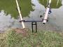 Imagem de Suporte Duplo Para Duas Vara de Pesca Com Reforço Barranco Preto