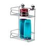 Suporte Duplo para Shampoo e Sabonete com Ventosas Cromado Praticità Utile Future Imagem de Suporte Duplo para Shampoo e Sabonete com Ventosas Cromado Praticità Utile Future
