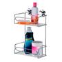 Suporte Duplo para Shampoo e Sabonete com Ventosas Cromado Praticità Utile Future Imagem de Suporte Duplo para Shampoo e Sabonete com Ventosas Cromado Praticità Utile Future