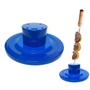 Imagem de Suporte Espeto com 5 Furos Azul + Travessa Retangular 30x15 Cm  Kit 