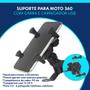 Imagem de Suporte Garra Para Celular Moto Universal Com Carregador Usb Cor Preto