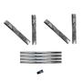 Imagem de Suporte inox p/ churrasqueira kit frente (43x6) e fundo (43x6) + 4 tubos oval cromado de 65cm