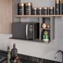 Imagem de Suporte Microondas Com 2 Nichos Em Mdp Suspenso Zain 80cm Grafite M12 - D'rossi