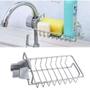 Imagem de Suporte organizador de pia e chuveiro inox porta detergente esponja shampooo rack multiuso cozinha