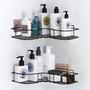 Imagem de Suporte Organizador Shampoo para Banheiro com ventosas de adesivo /branco/preto