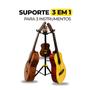 Imagem de Suporte Para 3 Instrumentos Violão Guitarra Baixo com Altura Ajustável