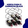 Imagem de Suporte Para Adega 9 Garrafas de Vinho Bar Aço Aramado Preto Arthi