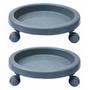 Imagem de Suporte para botijão de gás ou vaso de plantas (kit com 2) com rodas - Easy-roller" CINZA