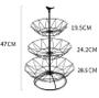 Imagem de Suporte para cesta de frutas de bancada Wokex 3 camadas de ferro preto