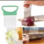 Imagem de Suporte para fatiar cebolas frutas e legumes utensílio de cozinha