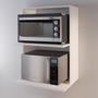 Imagem de Suporte para Microondas E Forno Mdf Branco Madeira de Parede Nicho