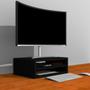 Imagem de Suporte Para Monitor De Mesa Com Duas Divisórias MDP Preto