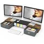 Imagem de Suporte para Monitor Duplo WESTREE com 2 Gavetas - Capacidade de 100 Libras